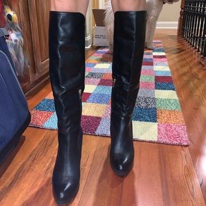 DibaTrue black knee high wedge boots